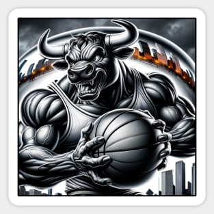 Bull at The Bean | Chicago Bull Basketball Bean Sticker